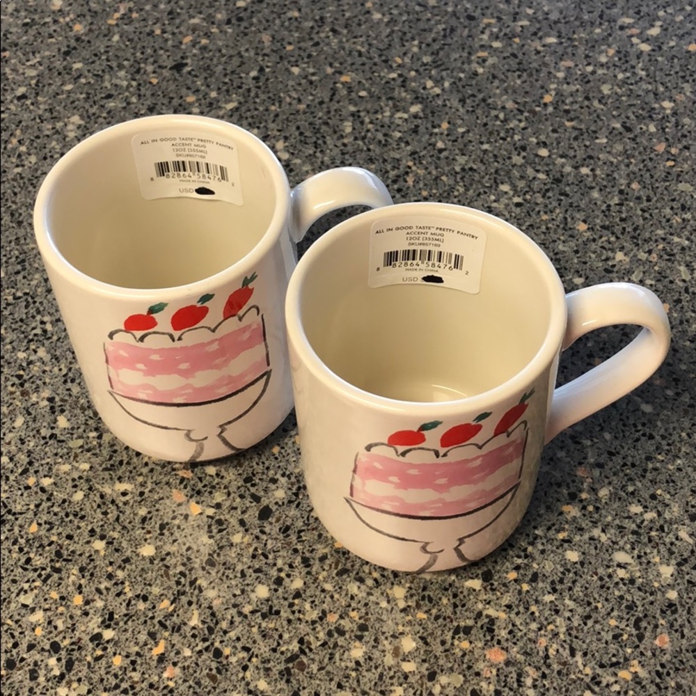 NWT Set of (2) Kate Spade 12oz. Cake Coffee Mugs